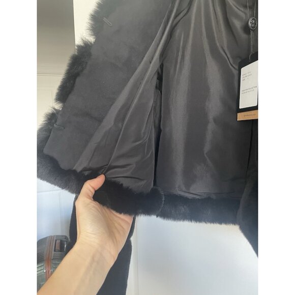 NWT Belle Fare Premium Faux Fur Collection Black Devon Short Coat Jacket Small - Picture 10 of 14